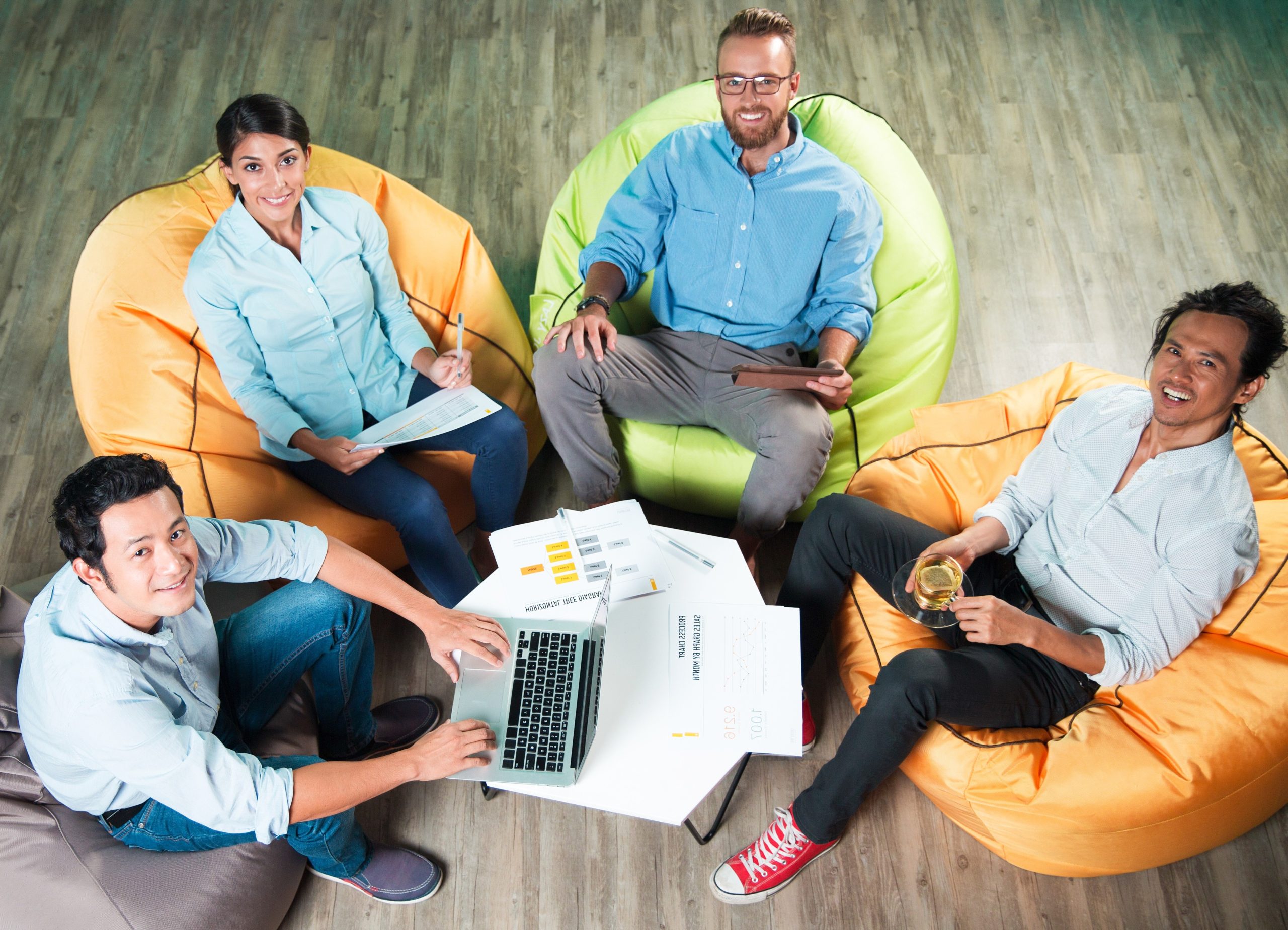 Marketing Team Meeting around a table